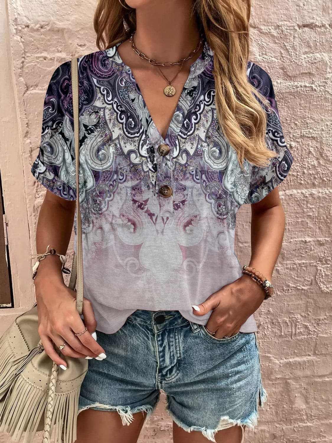 Chic sheer short sleeve blouse - Love Salve